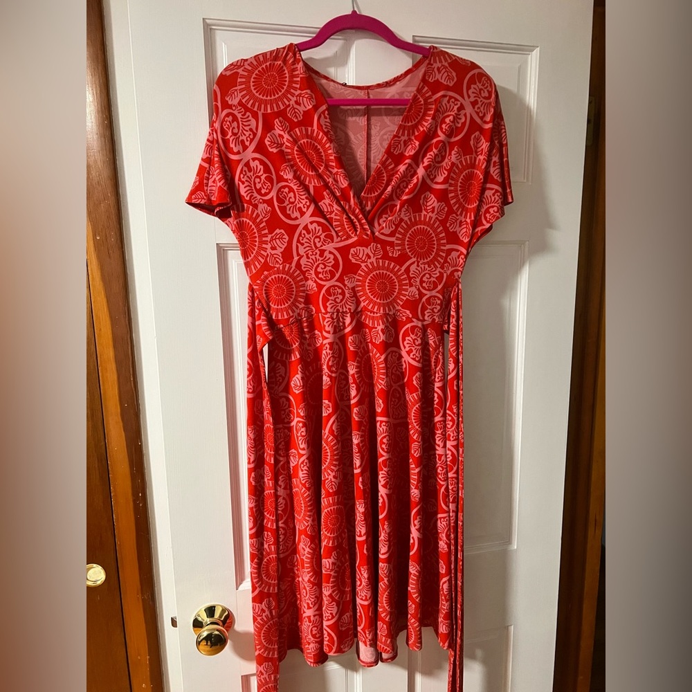 Woman’s red dress summer